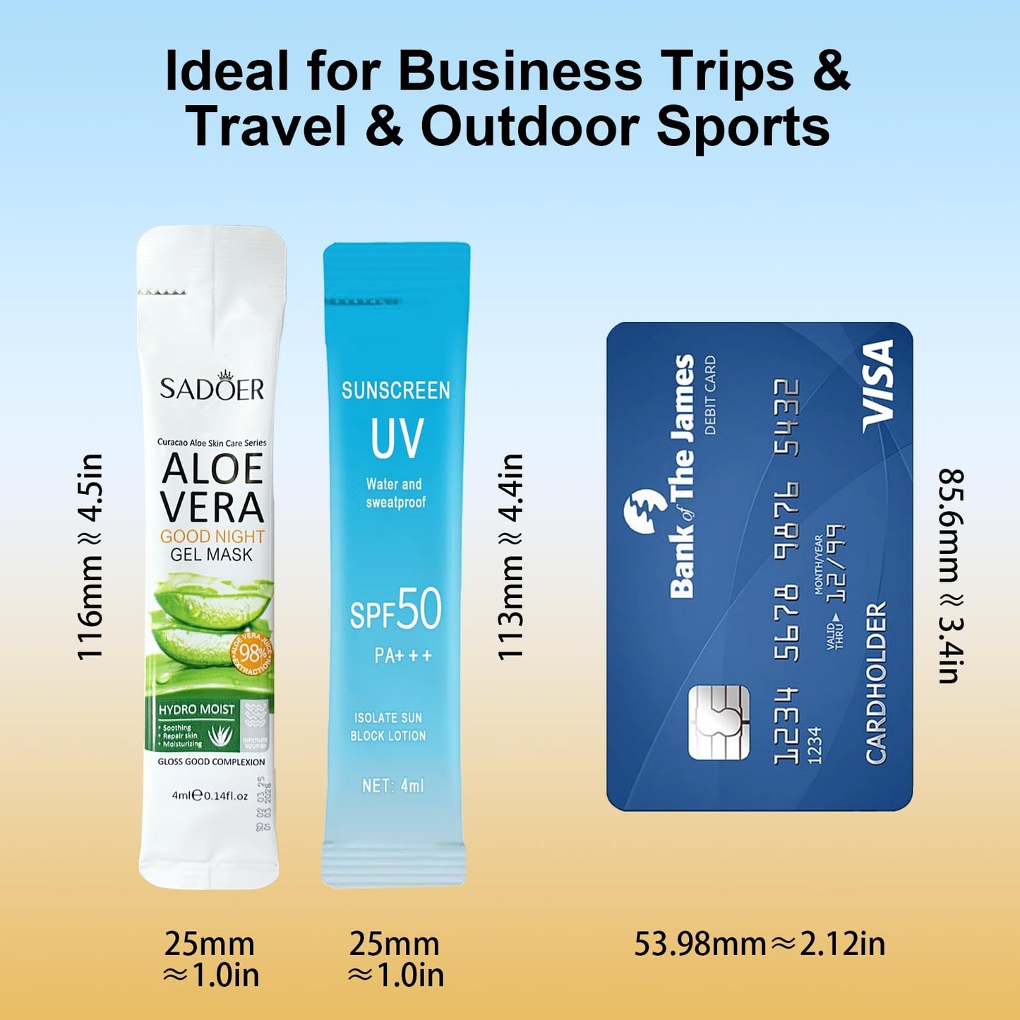 20PCS Mini Sunscreen & 20PCS Mini Aloe Vera Gel - Travel Size Bulk Sunscreen & Aloe Vera Gel (4ml Each), Lightweight & Non-Greasy & Hydrating, Perfect for Outdoor Party, Thank You Gifts, Daily Use