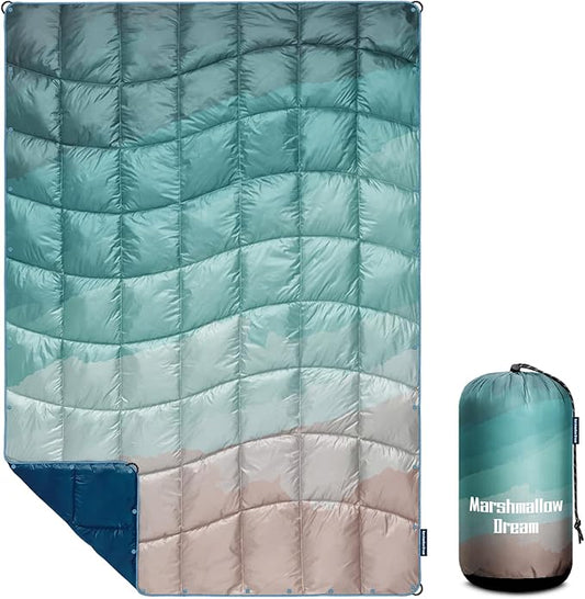 Camping Blanket, Packable Puffy Blankets Lightweight Windproof Waterproof for Outdoors,Hiking, Backpacking,Beach,Car,Picnic,Stadium