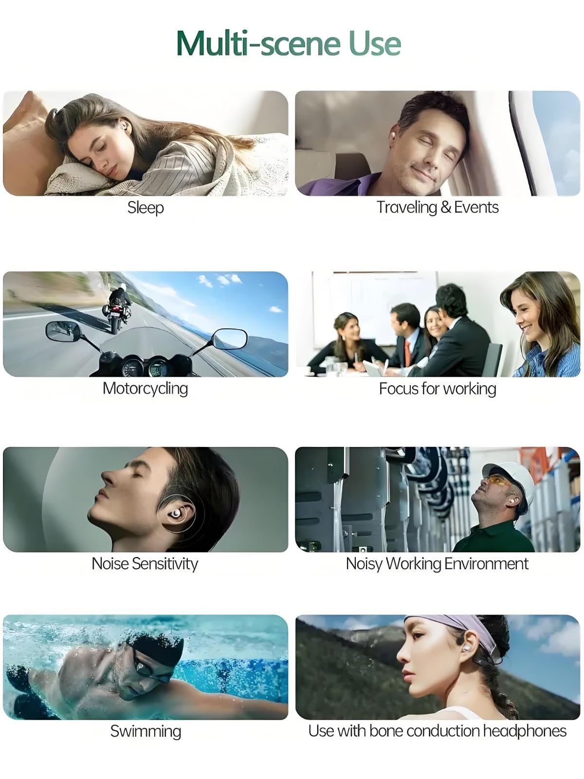 Ear Plugs for Sleeping Noise Cancelling -45dB, Soft and Reusable Silicone Noise Cancelling Ear Plugs with 8 Eartips and Carrying Case, for Concert, Snoring, Working and Traveling (White)