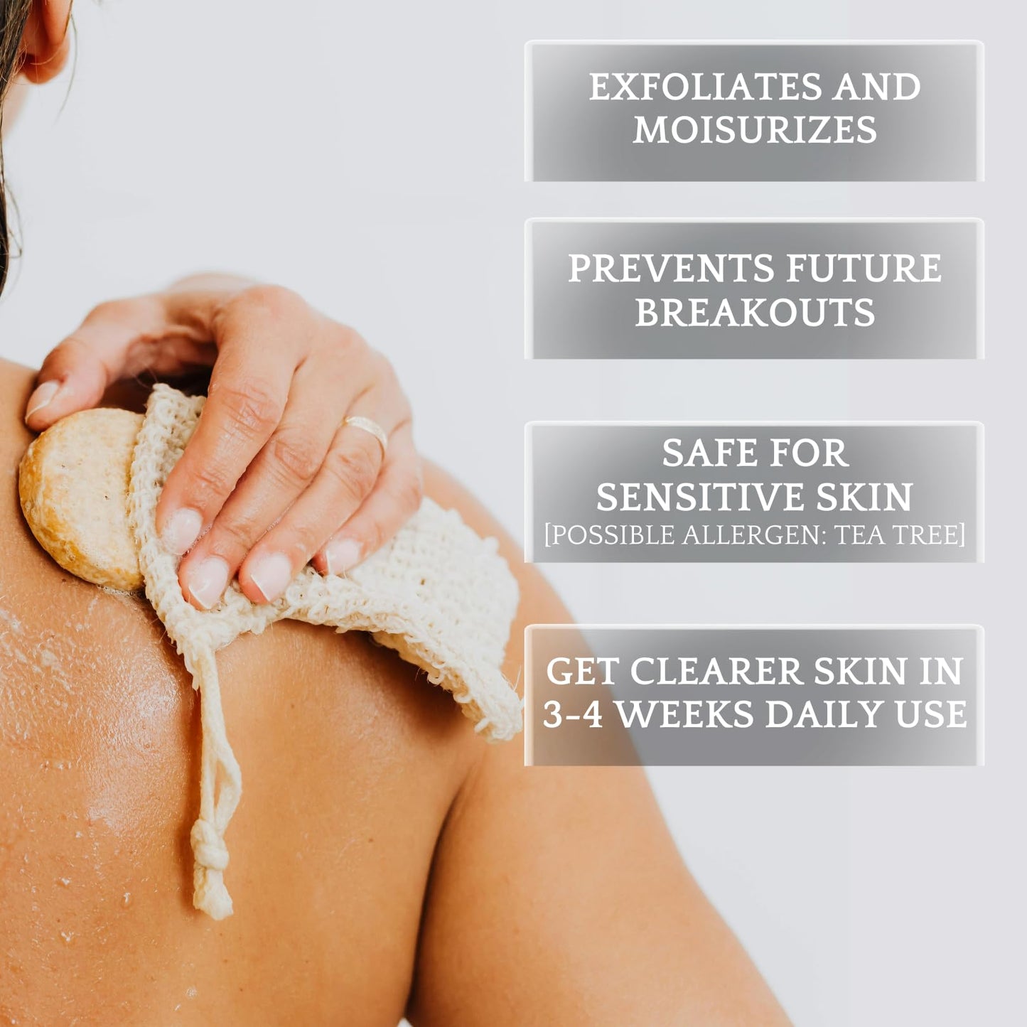 Bacne Wash: All Natural Back Acne Treatment with Charcoal, Jojoba Oil, Tea Tree Oil, Neem Oil, Aloe Vera, and Vitamin E - Body Acne Wash for All Skin Types