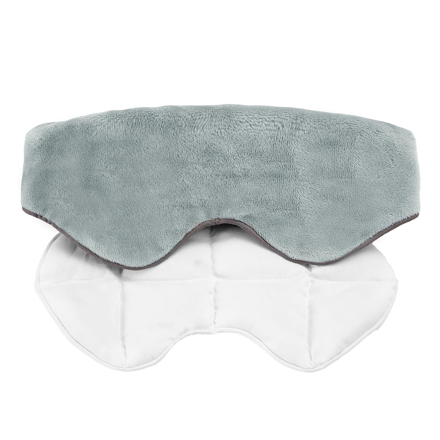 Sivio Weighted Eye Mask for Sleeping, Cooling & Cozy Reversible Blackout Sleep Mask for Women & Men, Microwave Freezable Heavy Blindfold for Migraine, Travel, Meditation, 0.55lbs, Grey