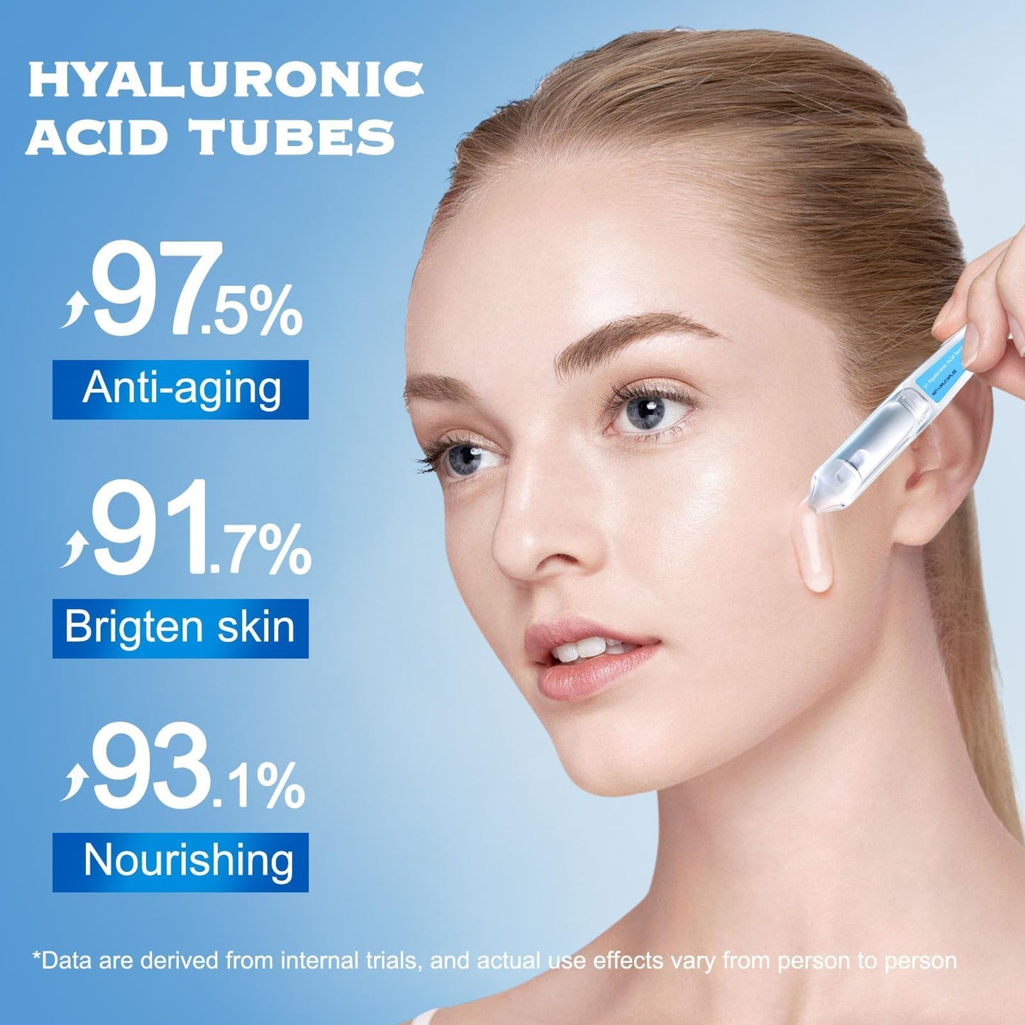 3% Hyaluronic Acid Serum Ultra-Hydrating Vials, Hyaluronic Acid Tubes, Hydrating Face Serum for Women Anti Aging (1.2ml * 60pcs)