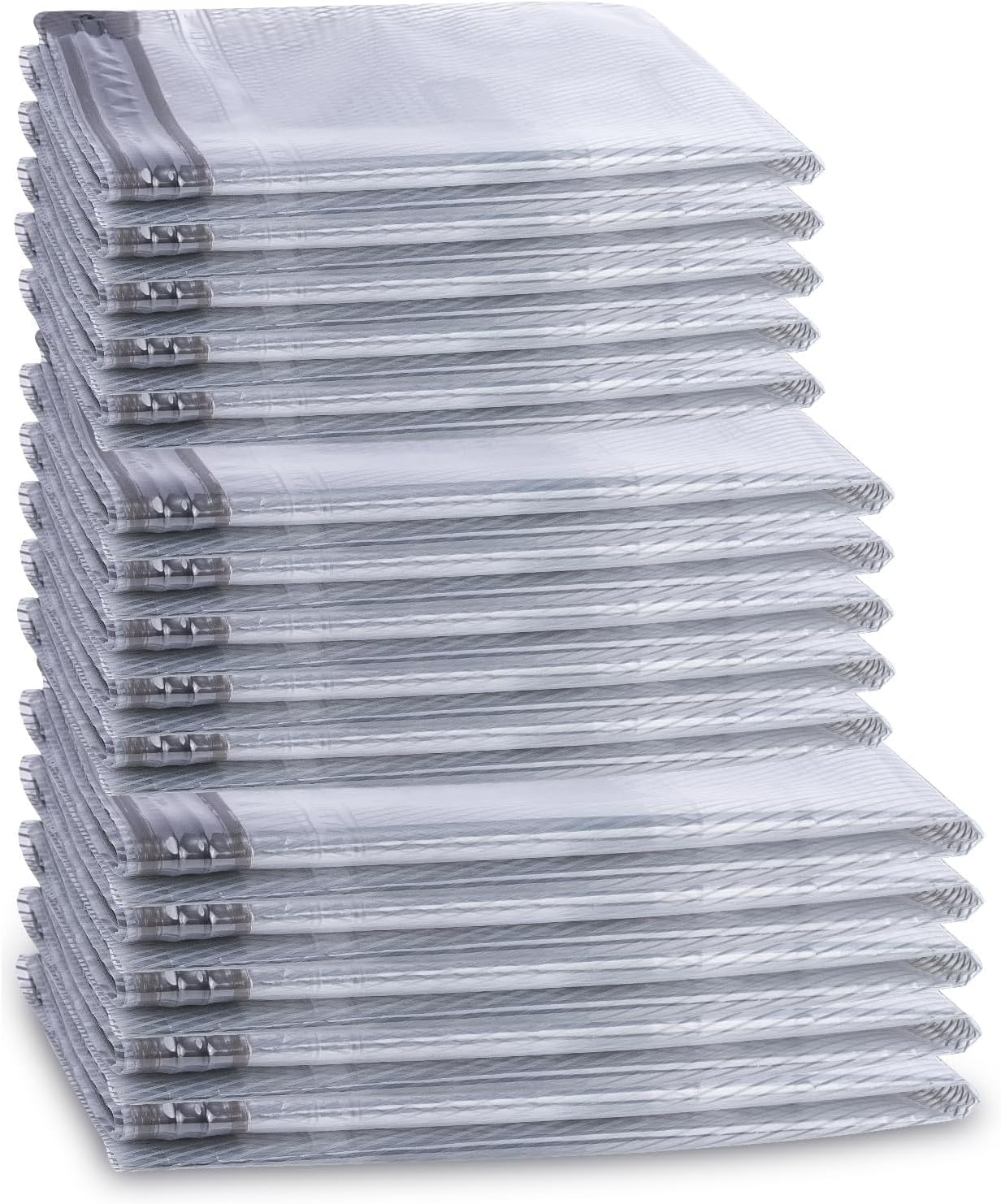 Vacbird 15-Pack Vacuum Storage Bags for Travel, Large/Medium/Small Compression Bags for Clothes (No Pump)