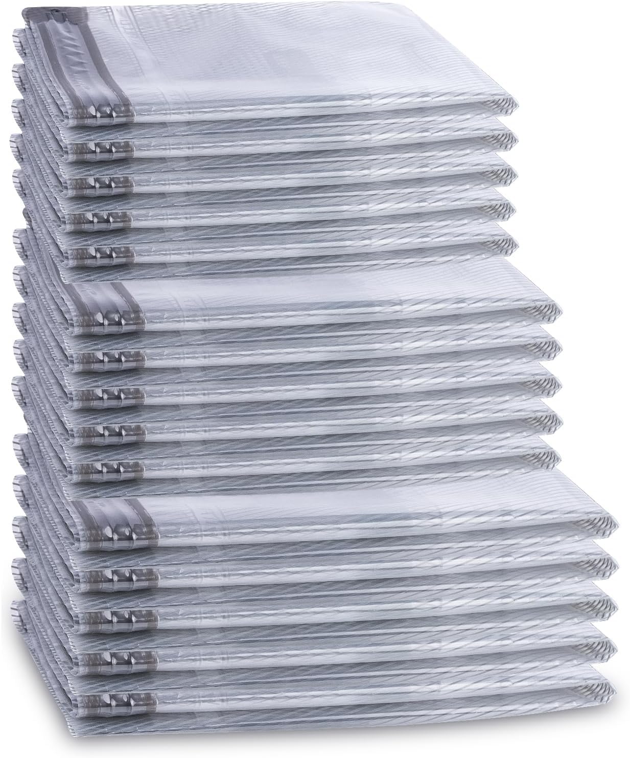 Vacbird 15-Pack Vacuum Storage Bags for Travel, Large/Medium/Small Compression Bags for Clothes (No Pump)