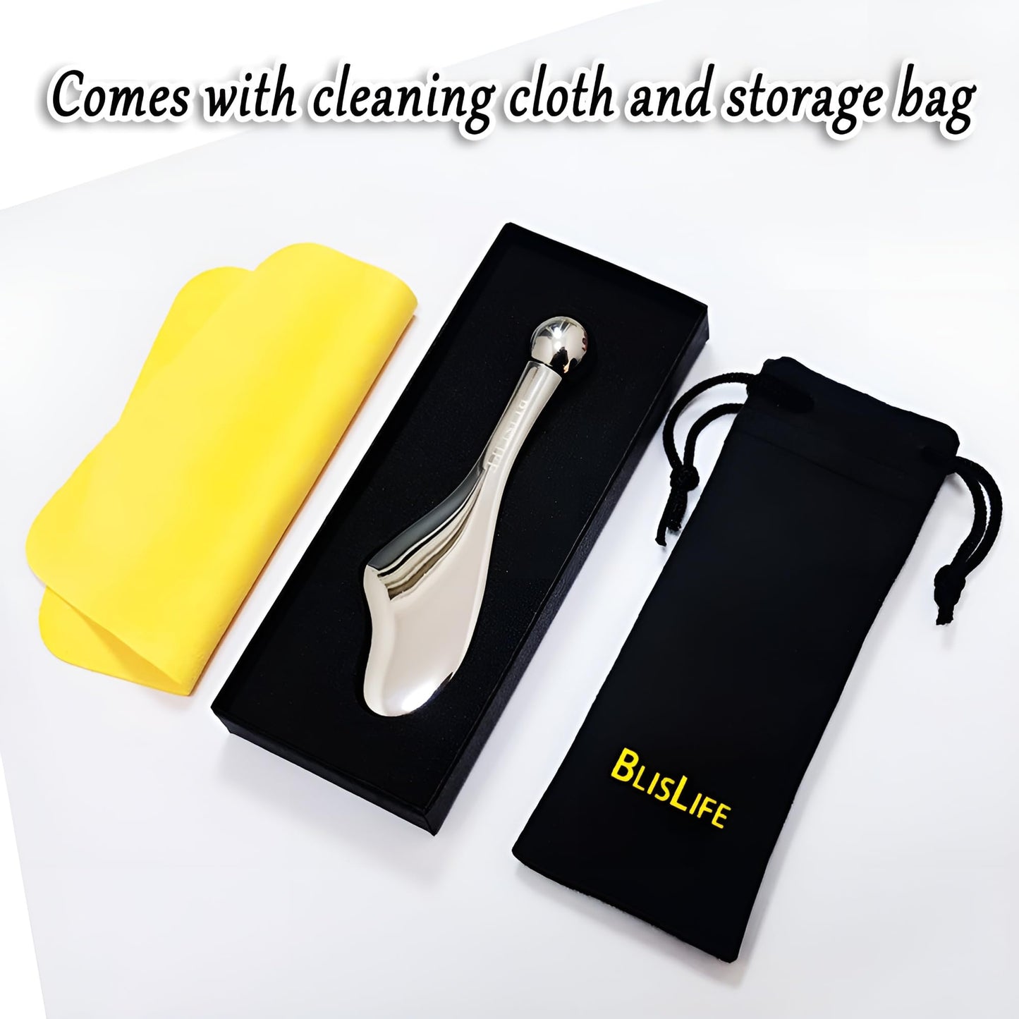 BLISLIFE Mini Eye Care Stick, Facial Roller to Eliminate Eye Puffiness, Lighten Wrinkles, Gua Sha Beauty Skin Care Tool, On-The-go Facial Care Massager for Women (Zinc Alloy)