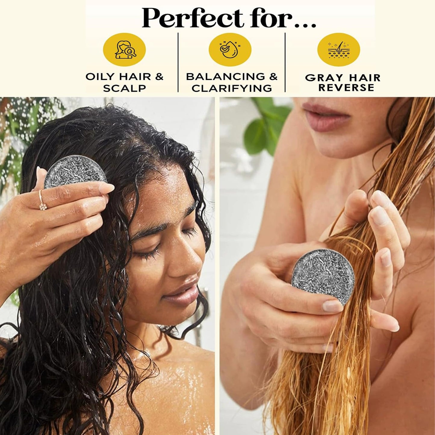 Gray Hair Reverse Bar Soap, Mane Gray Reverse Bar for Men Women, Natural Darkening Shampoo Soap for Hair Hydrating & Moisturizing Vegan, pH balanced (2PCS)