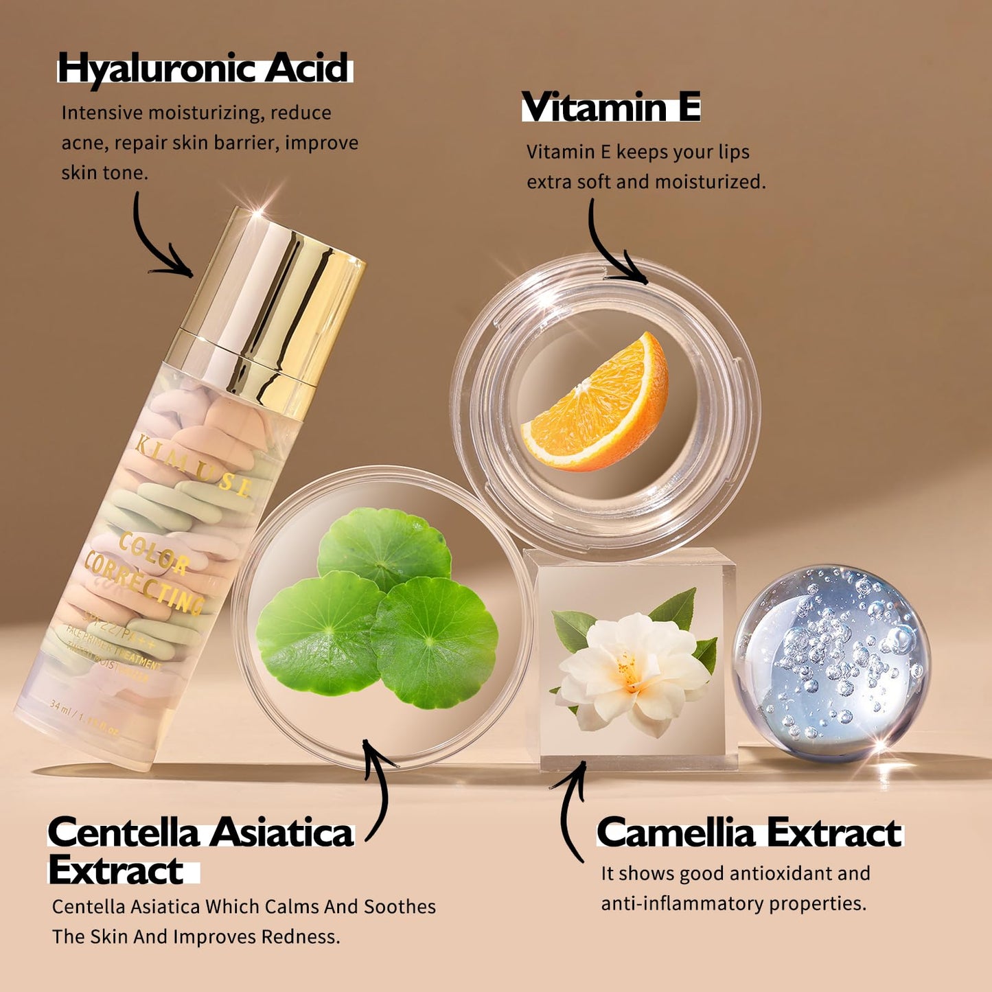 KIMUSE All-in-One Hydrating Multi Balm Stick & Color Correcting Facial Serum