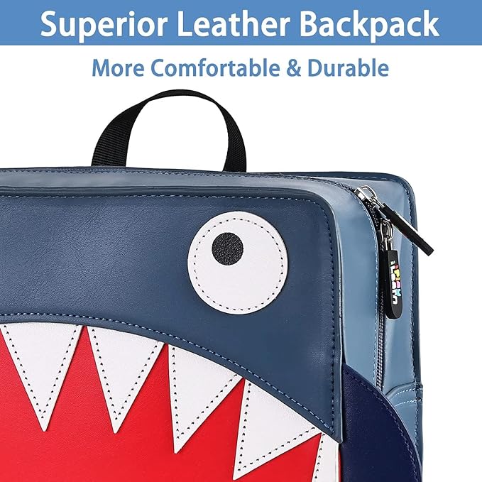 iPlay, iLearn Shark Kids Luggage, Boys Carry on Suitcase, 18" Hardside Travel Luggage Set W/Backpack, Toddlers Rolling Luggage W/ 4 Spinner Wheels, Children Holiday Birthday Gifts