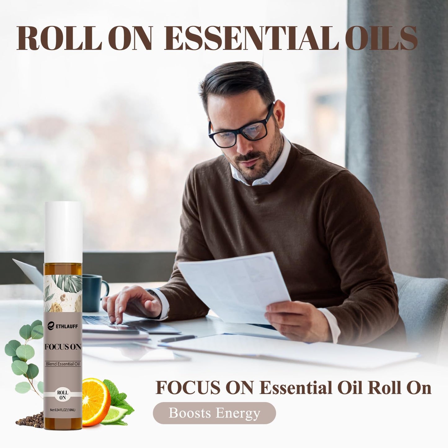 Focus on Essential Oil Roll On Blend, Relaxation Gifts for Women & Men - Head Comfort, Mood Booster, and Restful Sleep - Great Stocking Stuffer