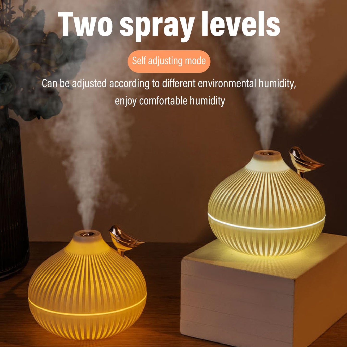 Cool Mist Humidifiers for Bedroom Small Onion Shape Mist Humidifier USB Lighting Quiet Small Air Humidifier for Office Desktop Air Conditioned Rooms
