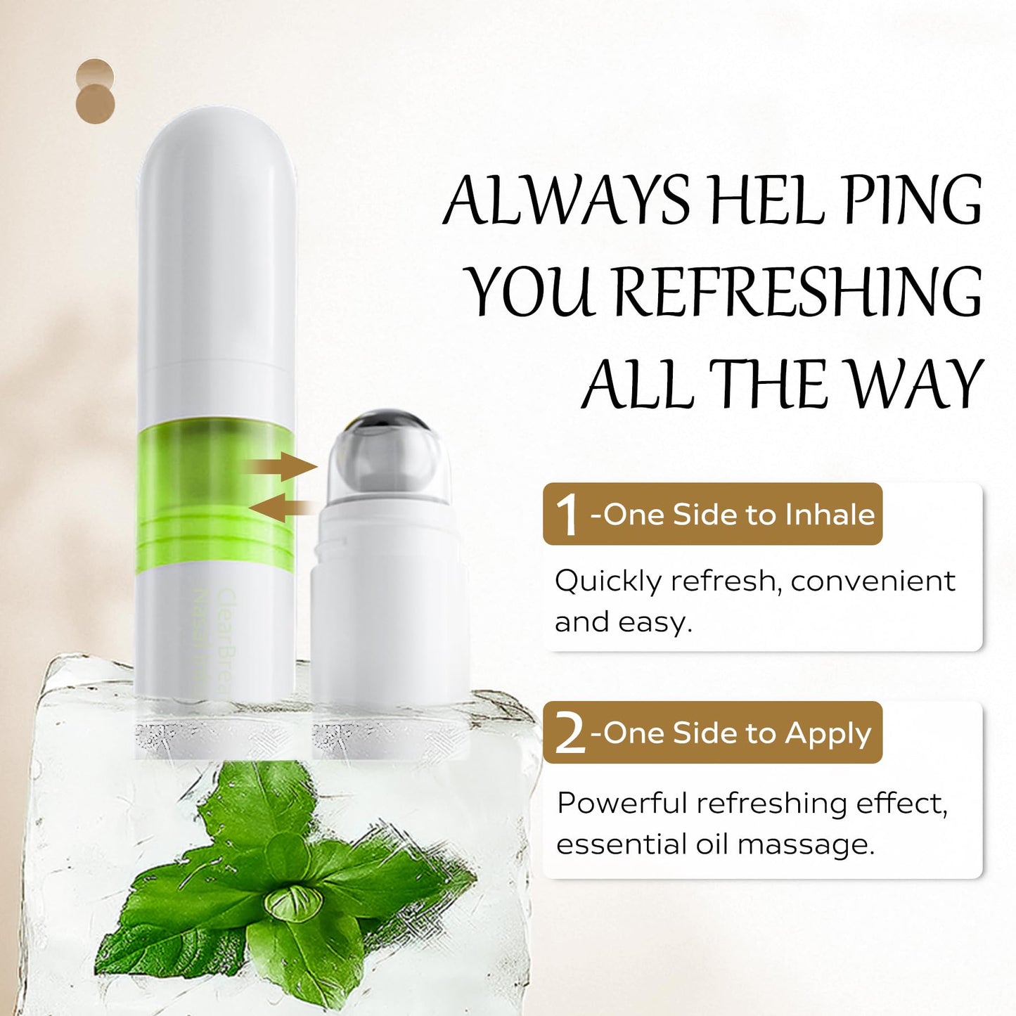 EXQUISLIFE Mint Nasal Stick with Peppermint Oil - Drug-Free Portable Nasal Inhaler for Sinus Relief & Mental Clarity, Soothing Aromatherapy Stick for Adults & Students, 1 Count (1)