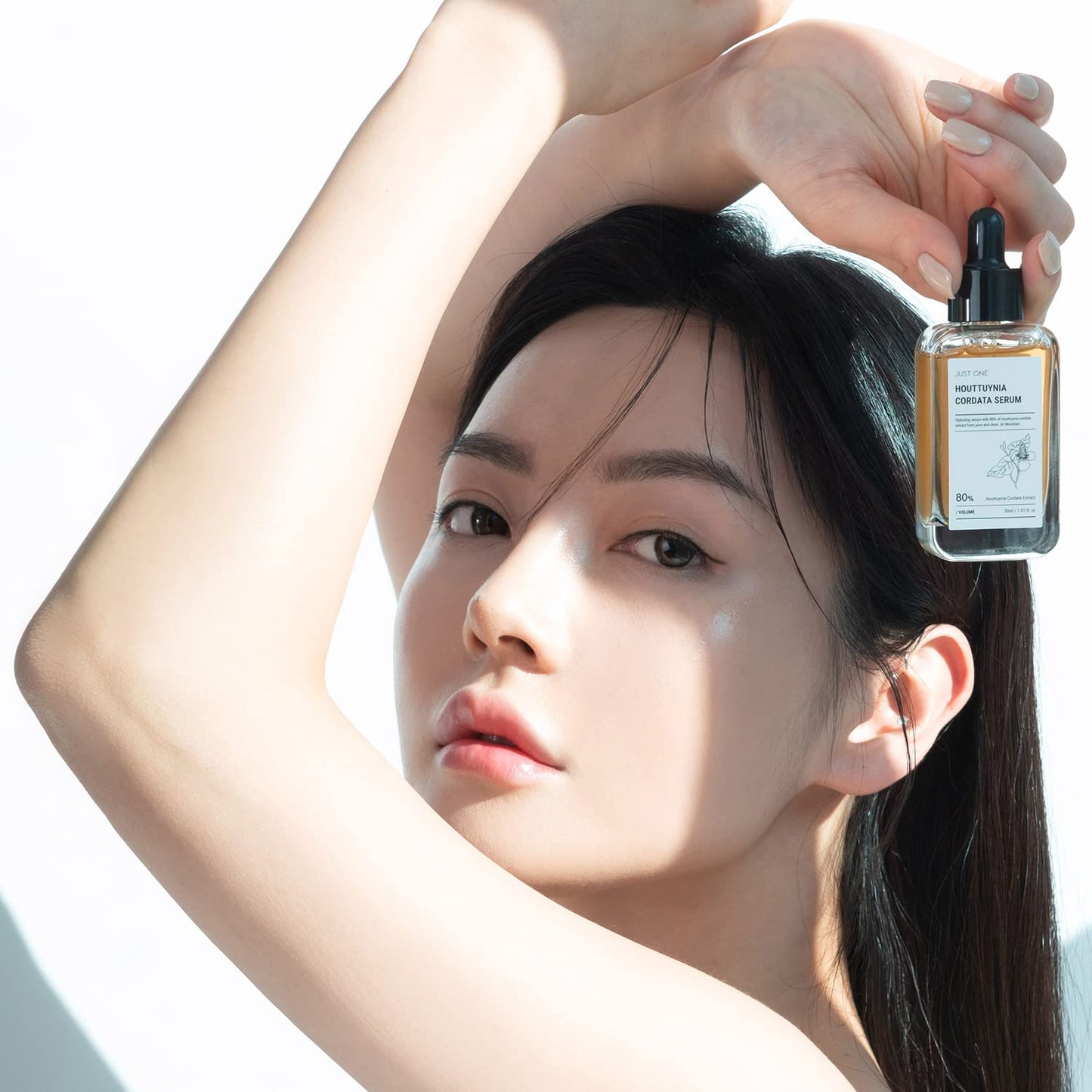 BOM COSMETICS Just One Houttuynia Cordata Serum 1.01 Fl. Oz, Soothing Skin Care with 8 Hyaluronic Acids, Hydrating & Calming Serum for smooth skin, Korean Skin Care