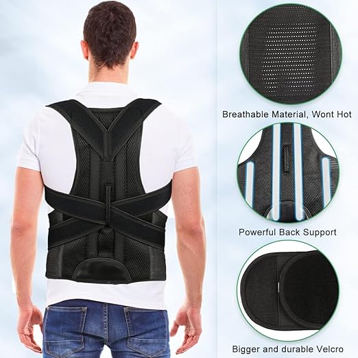Back Brace Posture Corrector for Women Men -Adjustable and Breathable Support Scoliosis for Waist - Improve Back Posture for Body Correction and Lumbar Support S(24"-29")