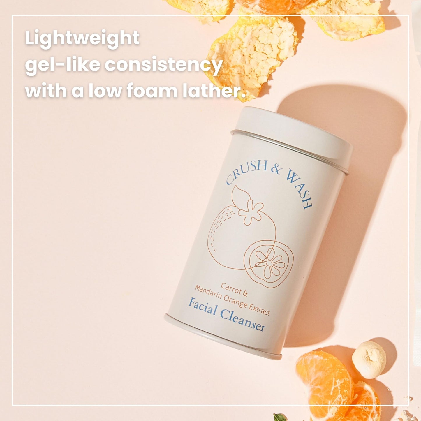 Tidalove 3-in-1 Solid Facial Cleanser, Exfoliator, and Wash-off Mask - Vegan, Cruelty-Free, Plastic-Free, Travel-Friendly, 1 Month Supply (60 Crushable Tablets) in Tin (Brightening Beans in Tin)