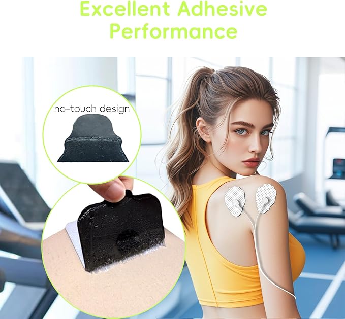 20 Pack TENS Unit Electrode Pads + 1/4 Wire Cable Combination Set. Reusable Premium Hydrogel Self-Adhesive Replacement Pads, Compatible with Belifu, AVCOO, NURSAL, TENS 7000, AUVON, Neocarbon (White)