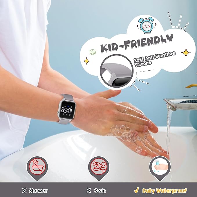 Kids Digital Watches for Boys Girls, Sports Watch with Fitness Tracker, Pedometer, Alarm Clocks, Stopwatch, No App Needed Waterproof Kids Watch, Gift for Teens Student Girls Boys Ages 5-14