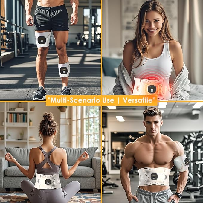 Abs Sculptor, Ab Toning Belt with Heating Pad for Stomach Cellulite Removal Fat Burning, ab Toner Machine for Belly Exercise Smooth & Firming, Lower Back Massager for Pain Relief Women Men Unisex