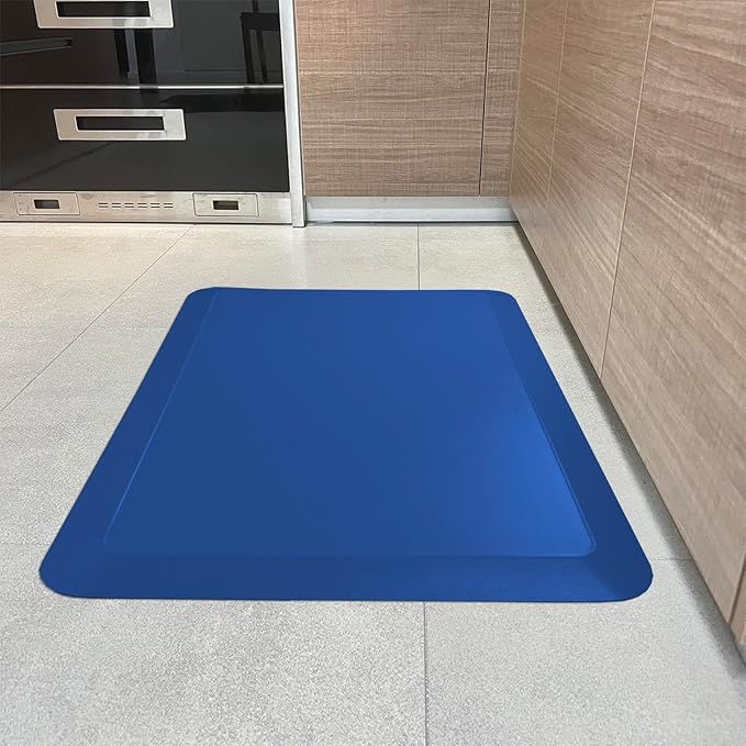 1" Extra Thick Anti Fatigue Floor Mat 70" L x 17" W,Kitchen Mat, Standing Desk Mat,140D Advanced PU Foam Ergonomic Comfort at Home, Office, Garage, Sink (Blue)