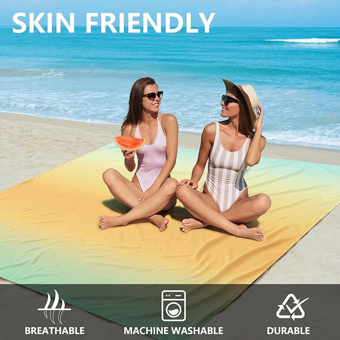 AISPARKY Beach Blanket Waterproof Sandproof Extra Large Beach Mat 79" X 83"/120"x108" for 2-8 Adults Quick Drying Durable Outdoor Picnic Mat for Travel, Camping, Hiking