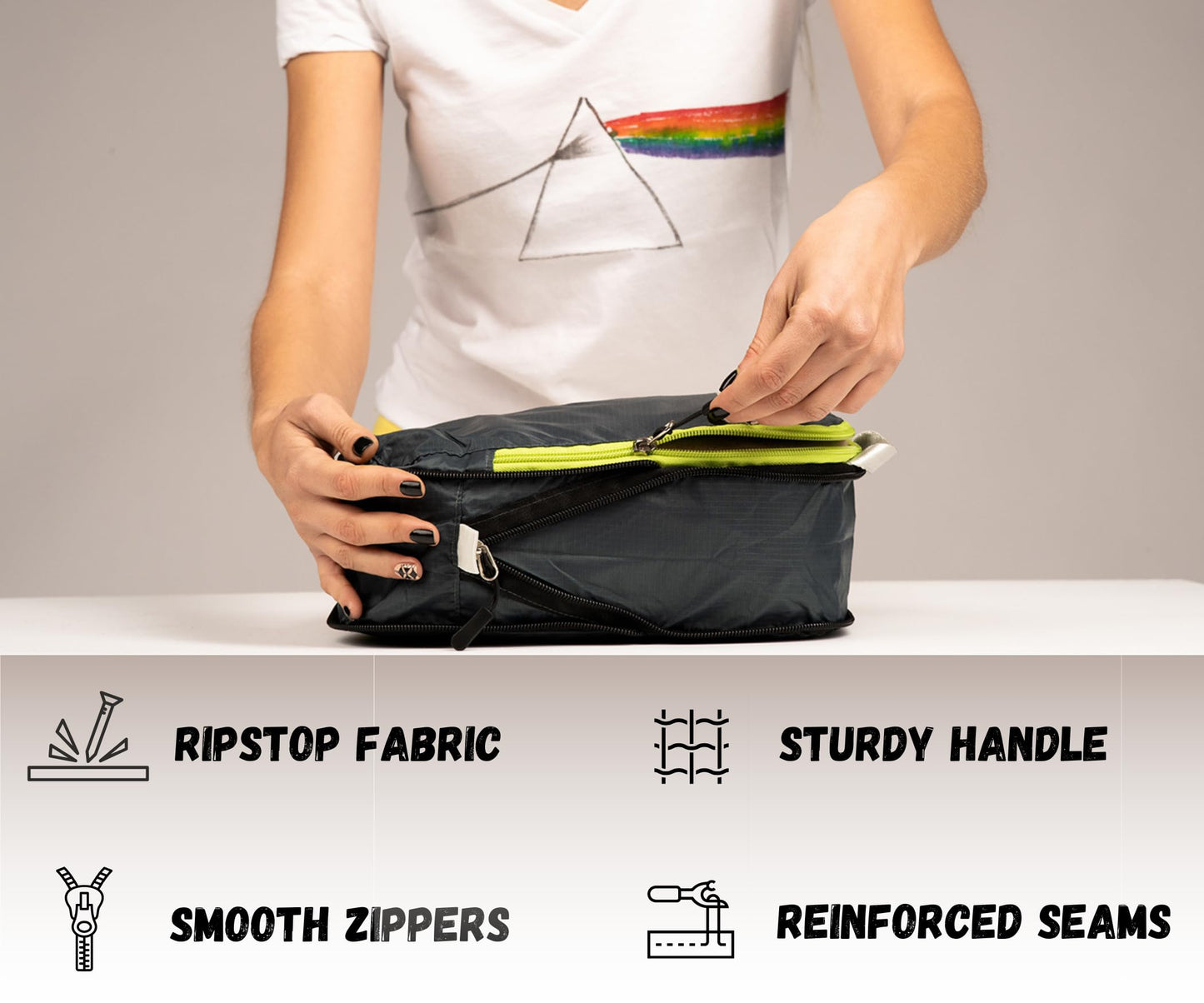 6 Set/3 Set Ultralight Compression Packing Cubes, Suitcase and Backpack Travel Organizer Bags (Shadow Gray, 3Piece)