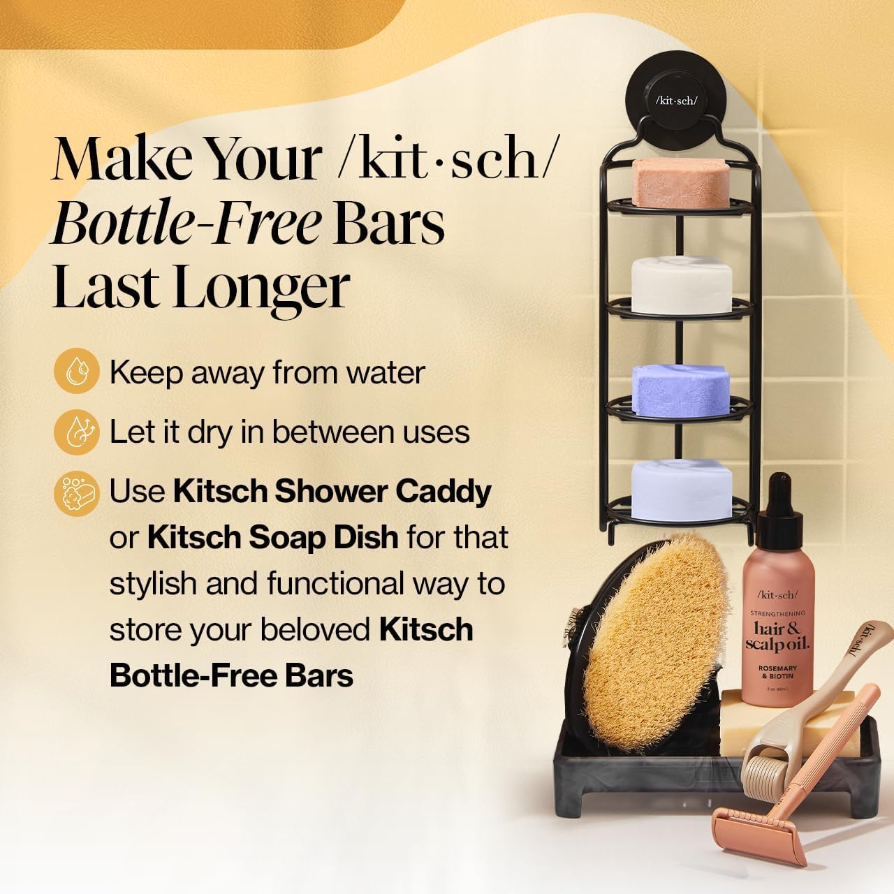 Kitsch Coconut Oil Shampoo and Conditioner Set – Deep Moisturizing Shampoo and Conditioner Bar for Dry Damaged Hair – Hydrating Solid Bars for Curly, Coily & Color Treated Hair – Made in USA