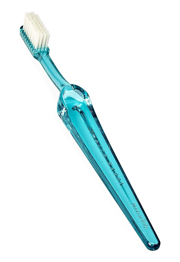 Acca Kappa Lympio Turquoise Toothbrush – Medium Nylon Bristles, Art Déco Inspired Design