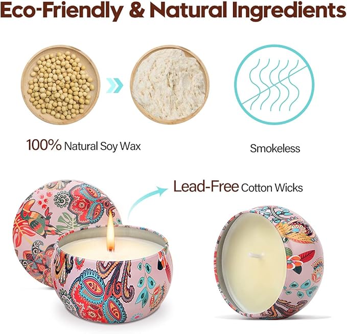 Scented Candles Gift Set for Women, 12 Pack 2.5 Oz Soy Wax Travel Tin Aromatherapy Candles for Home Scented, Perfect for Birthday, Christmas, Stress Relief, Spa, Bath, and Home Decor
