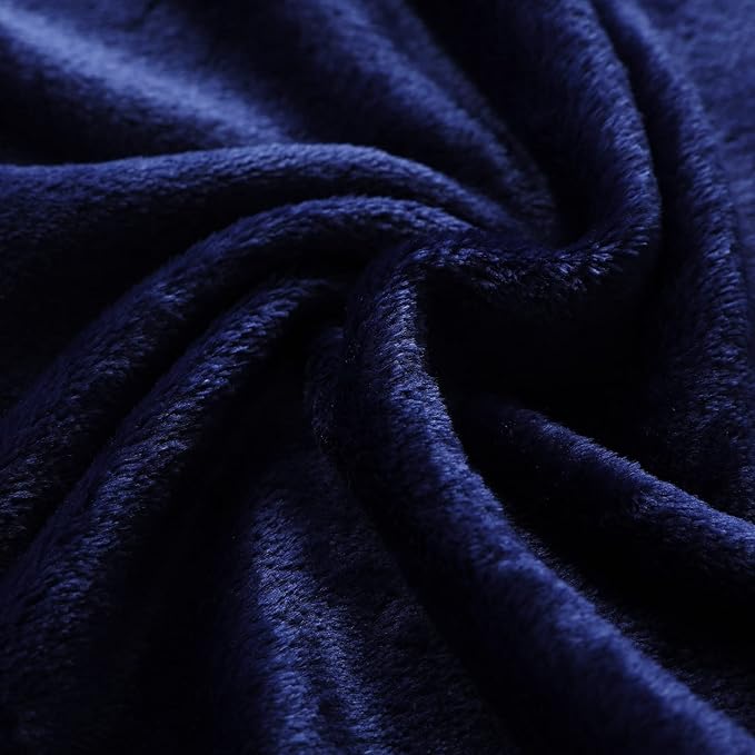 JIAHANNHA Navy Blue Throw Blanket Fleece Blanket Throw Size(50 by 70 Inches),Super Soft Cozy Plush Blanket for Couch Sofa Bed,Lightweight Warm Bed Blankets for Adults,All Season