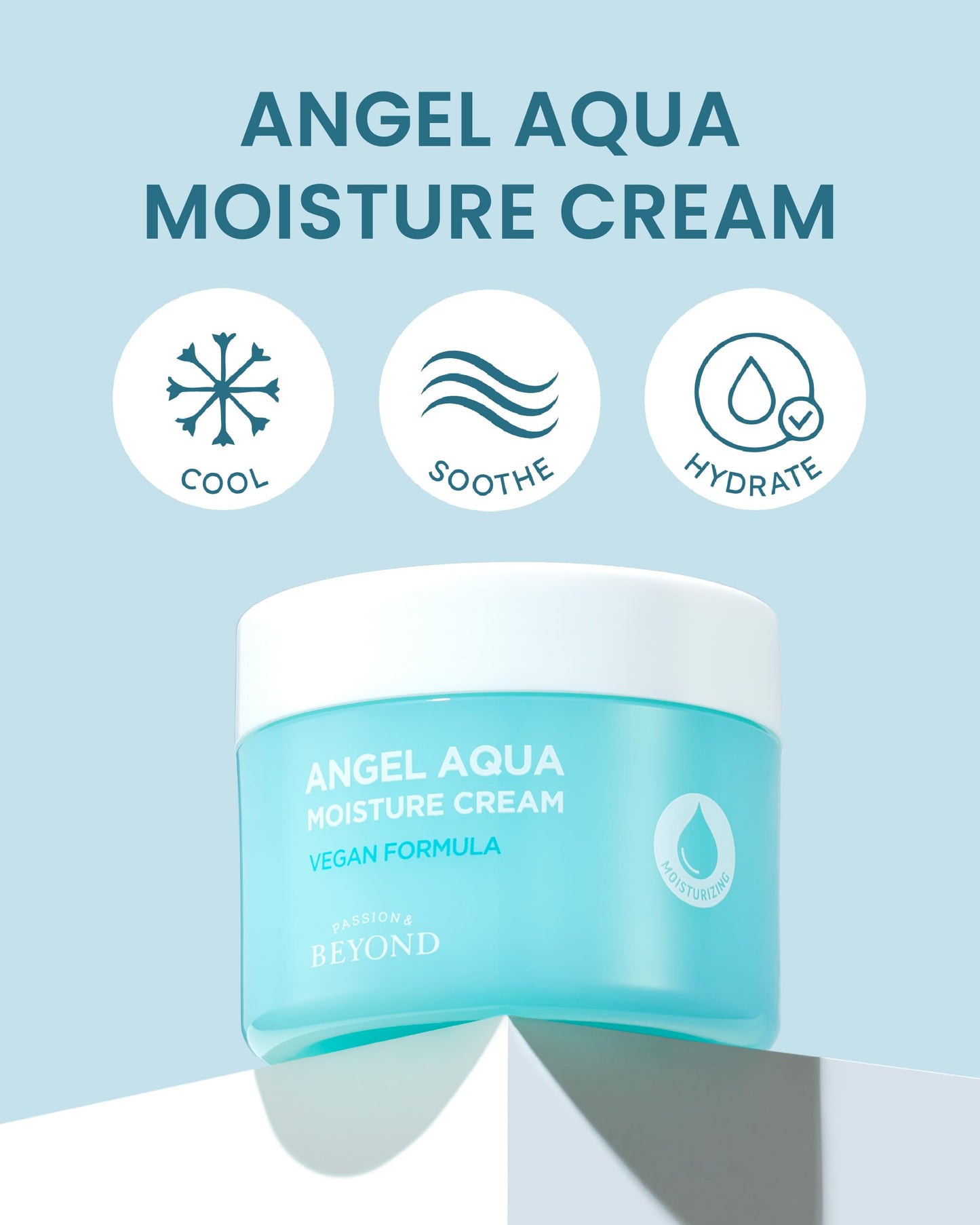 BEYOND Cream (10.2fl oz, Pack of 2) - Instant Soothing, Cooling, Hydrating Lightweight Face Moisturizer, Sleeping Mask. Korean Skin Care, Vegan. Cica, Hyaluronic Acid,