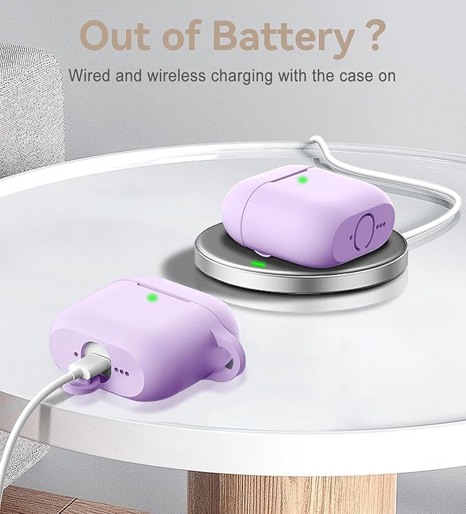 Case Cover for Apple Airpods 4 - VOTILE Airpods 4 Cases 2024 Cover Women Silicone iPods 4 Earbuds Wireless Accessorie Charging Cases Girl Bling Keychain for Airpod iPods 4th Generation - Lavender