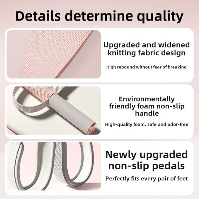 2025 New Yoga Pedal Resistance Fabric Band with Handles Anti-Broken Elastic Sit Up Pull Rope for Strength Training 120lb Full-Body Excercise Band Portable Unisex Resistance Exercise Bands