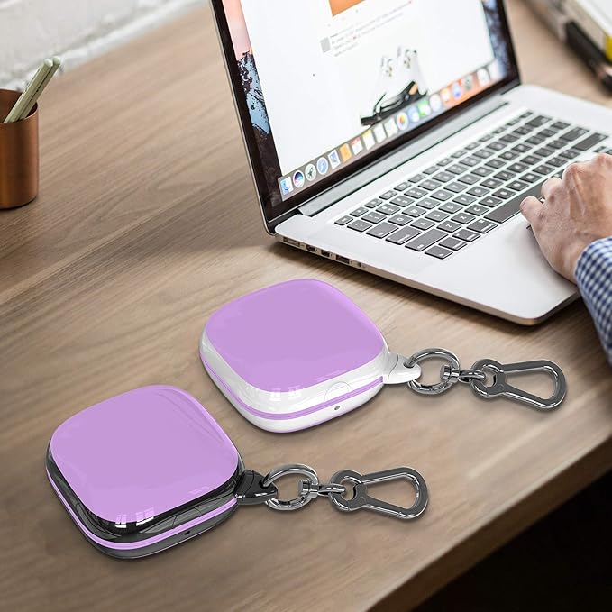 Compatible Powerbeats Pro Case Cover, Full Protective Shockproof Anti-Slip Silicone Case for Beats Powerbeats Pro 2019 (Black Edge+Light Purple)