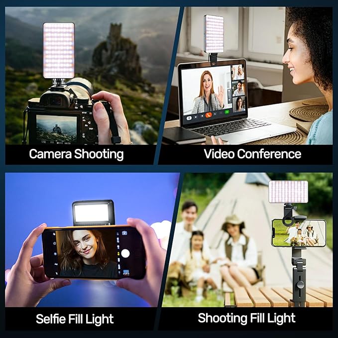 129 LED Double Side Magnetic Selfie Light for iPhone, 3000 mAh Rechargeable Phone Fill Light Clip, Adjusted 3 Light Modes for Phone iPhone Android iPad Laptop for Makeup TikTok Selfie Vlog