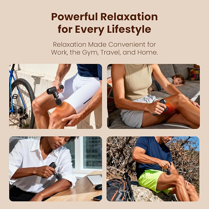 BOB AND BRAD Q2 Mini Massage Gun, Pocket-Sized Deep Tissue Massager Gun, Portable Percussion Muscle Massager Gun, Ultra Small & Quiet Muscle Massage Gun with Carry Case, Home Gym Travel, Black