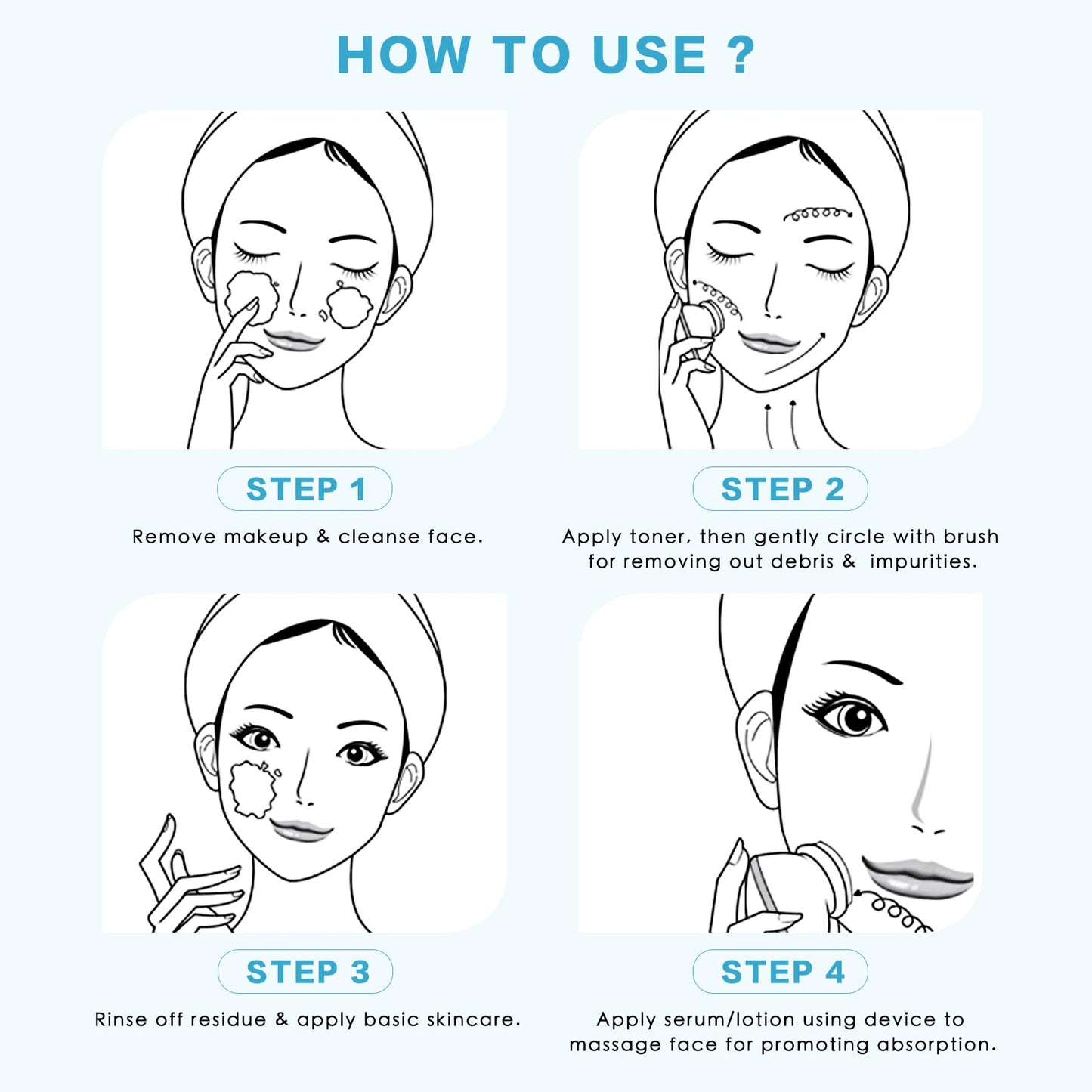 KmaxShip Face Scrubber, Exfoliate Face Brush, 2 in 1 Electric Vibration & Heated Face Scrubber for Cleansing & Massage, Suitable for Sensitive & Acne-Prone Skin, 5 Speed for Deep Facial Cleansing