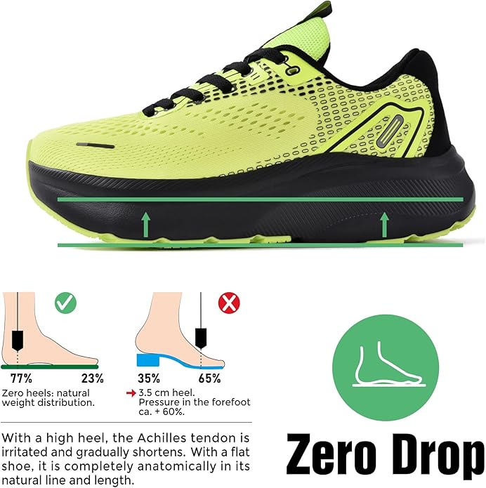 JACKSHIBO Wide Toe Box Shoes for Men Arch Support Shoes Wide Width Sneakers for Running Walking Athletic Tennis Orthopedic Plantar Fasciitis Workout with Thick Cushioned Zero Drop Sole