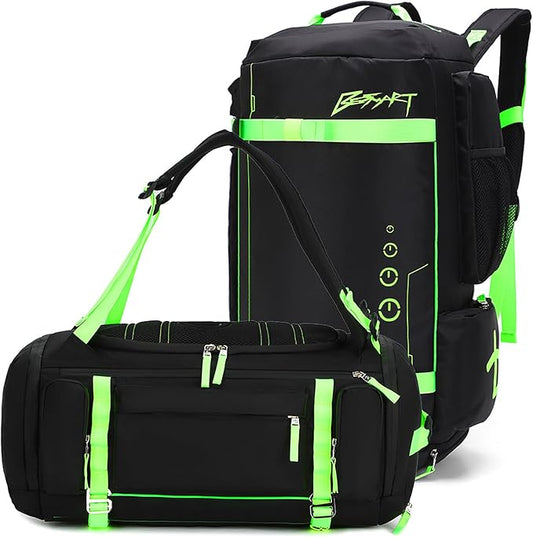 BE SMART 40L Extra Large Gym Backpack for Men, Big Gym Bag with Shoes Compartment, Waterproof Heavy Duty Duffel Bags, Men's Workout Backpacks for Outdoor Sport,Hiking,Camping,Travel