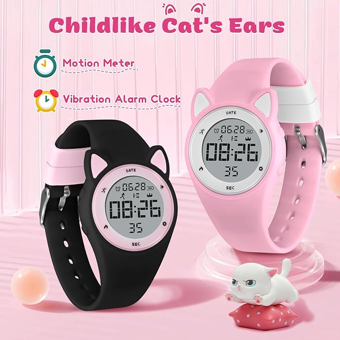 Kids Watches for Girls Boys Digital Sport Watch with Step Counter Pedometer Vibration Alarm Clock, No App Waterproof Fitness Tracker Kids Watch Boys Girls Teens Students Ages 5-16