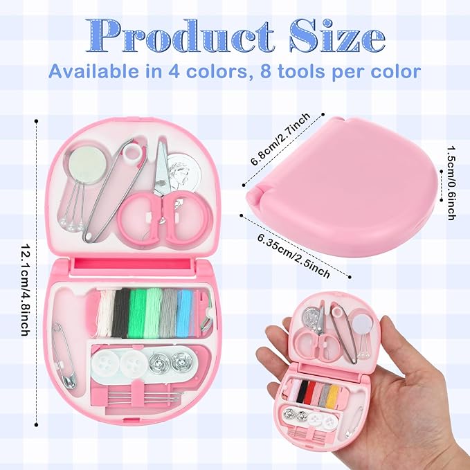 AHQiZFX 40 Pack Mini Travel Sewing Kit, Portable Sewing Tool Kits, Beginner Emergency Sewing Repair Kit with Threads Scissors Hand Sewing Needles, Plastic Sewing Kit, DIY Sewing Supplies (4 Colors)