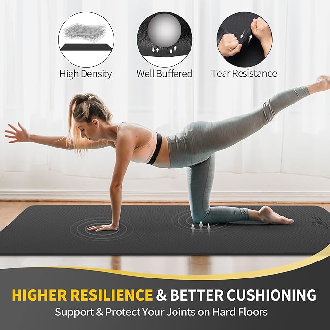 CAMBIVO Extra Wide Yoga Mat for Women and Men (72"/84"x 32"x 1/4") TPE Workout Mat, Non-slip Large Exercise Fitness Mat for Yoga, Pilates, Workout