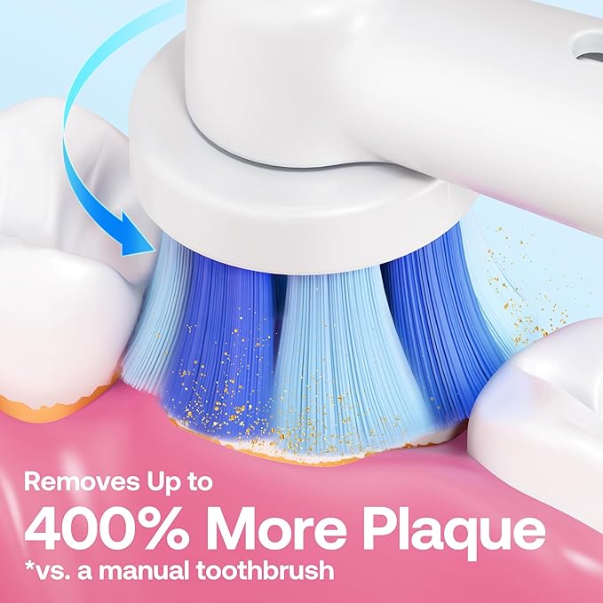 Bitvae R2 Rotating Electric Toothbrush for Adults with 8 Brush Heads, 5 Modes Rechargeable Power Toothbrush with Pressure Sensor, Purple