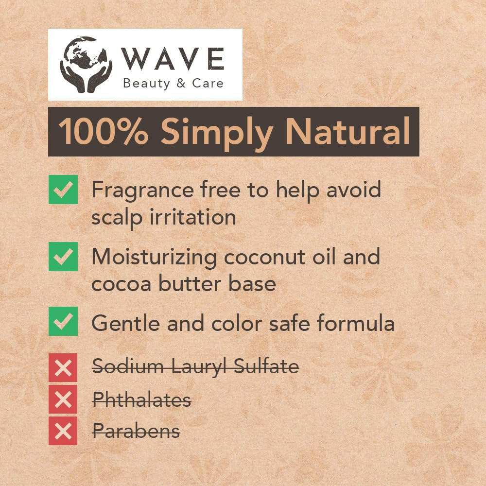 Wave Unscented Shampoo & Conditioner Bar Set - Sulfate Free Natural & Organic Moisturizing Vegan Shampoo and Conditioner Bars for Women & Men - Long-Lasting (80-120 Uses)