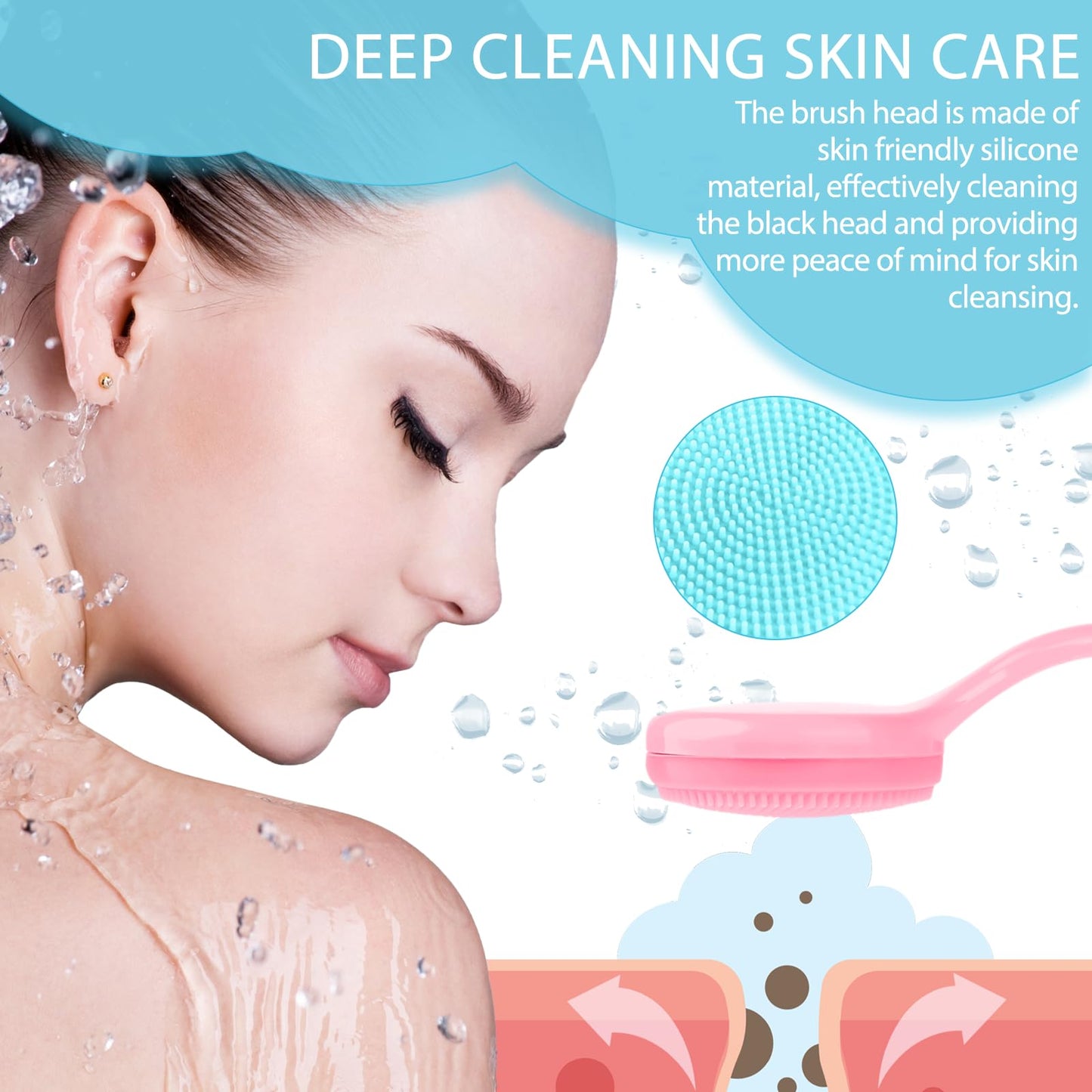 2Pack Silicone Face Brush Manual Face Scrub Brush Soft Facial Brushes Waterproof Exfoliating Face Brush Skin Friendly Face Cleaner Brush for Women and Men Blackheads Makeup Residues Removal