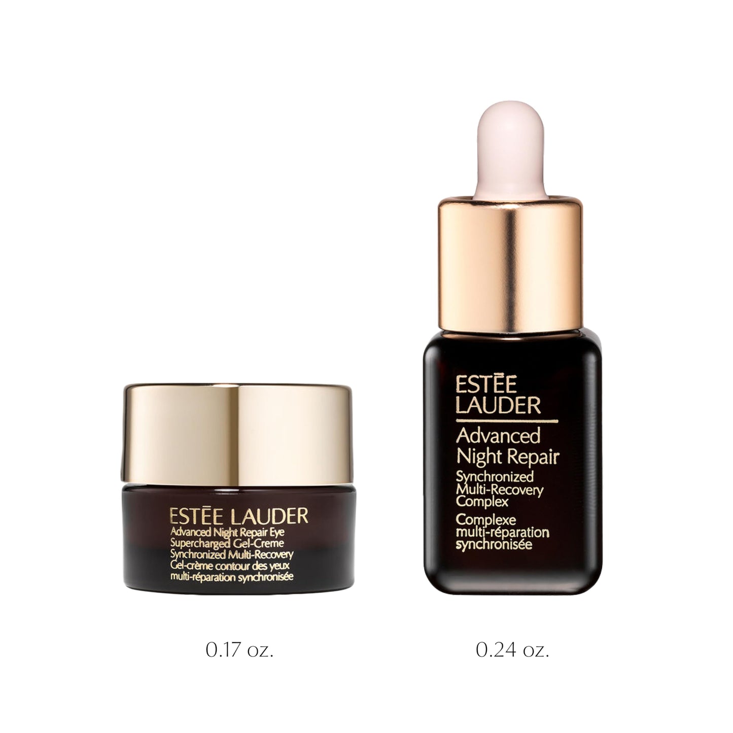 Estée Lauder Advanced Night Repair Powerful Nighttime Renewal Mini Set | 0.24 Fl Oz Serum + 0.17 Fl Oz Eye Gel-Creme Duo with Hyaluronic Acid & Peptides | Hydrating & Anti-Aging