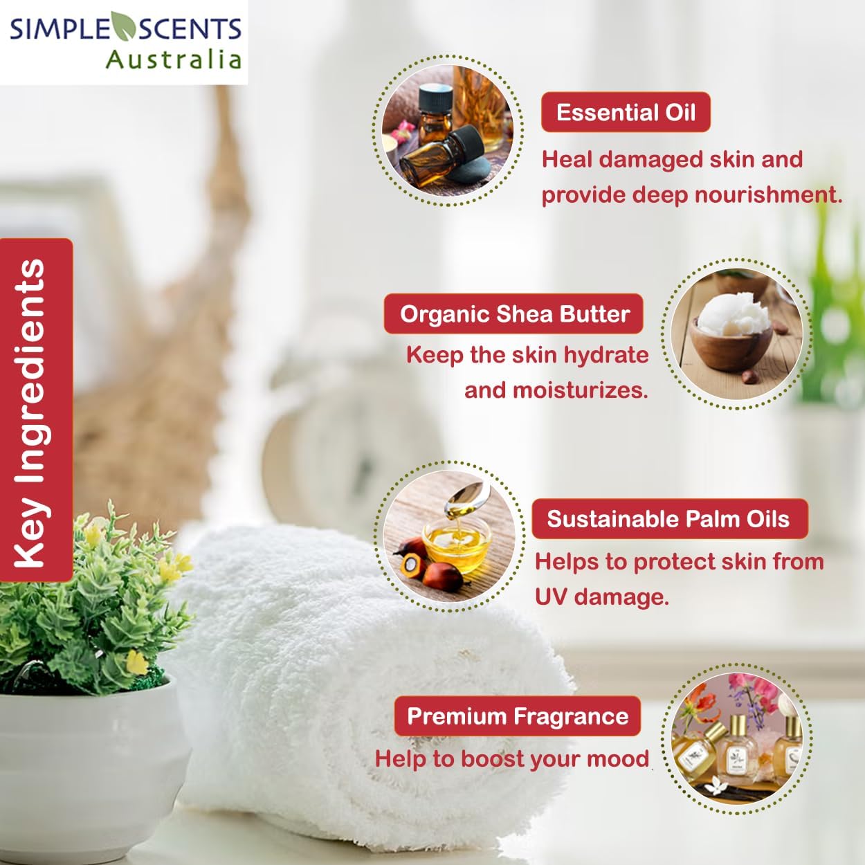 Simple Scents Australia Assorted 6 PCS Natural Soap Bars, Assorted Citrus Delights, 3.5oz Each Moisturizing French Triple Milled Soap Bars Enriched with Shea Butter, Pure Plant Oil Body Soaps