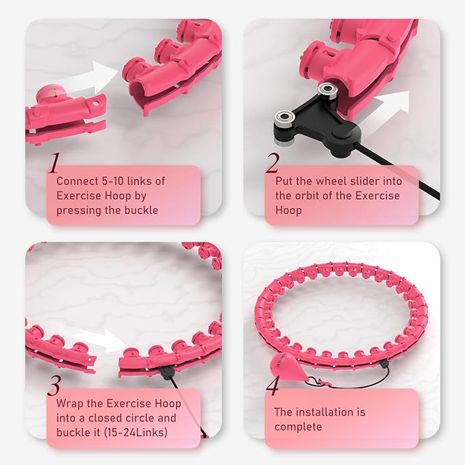 JKSHMYT Weighted Hula Circle Hoops for Adults Weight Loss, Infinity Fit Hoop Plus Size, 30 Detachable Links, Exercise Hoop for Women and Beginners