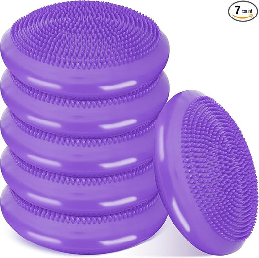 Amylove 6 Pcs Wiggle Seat Inflated Wobble Cushion for Sensory Kid 13 Inch Balance Disc Kids Flexible Seating Exercise Sensory Pad Chair Cushion for Classroom Office School