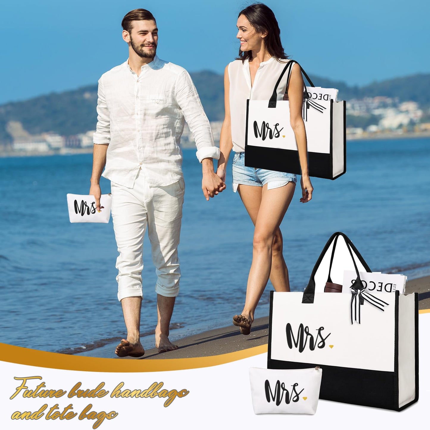 4MELLY Wedding Engagement Gifts for Couples Mr and Mrs Gift Bridal Shower Gift,Bride To Be Gifts Honeymoon Travel Essentials Just Married