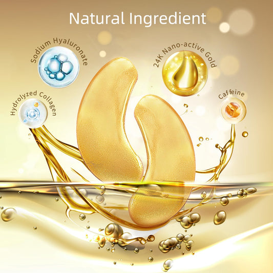 USTELIR Under Eye Patches, 40 Pairs Eye Mask for Dark Circles, Puffy Eyes, Undereye Bags,Wrinkles,Eye Mask Patches with 24K Gold, Eye Treatment Skin Care for Men & Women Gift