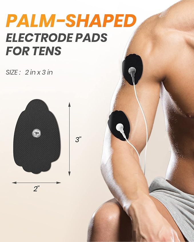 20-Pack TENS Unit Replacement Pads, Long-Lasting Snap Electrodes for 50 Times of Use per Pad, Latex-Free TENS Pads Set Compatible with TENS EMS Devices Using 3.5mm Button Lead Wires Black